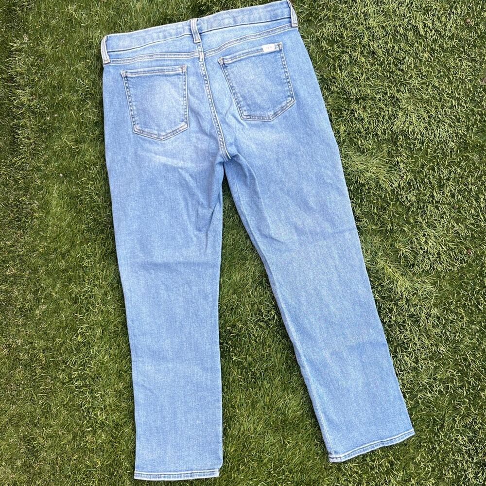 Jen7 for 7 For All Mankind Crest Ankle Straight Snakeskin Stripe Denim Jeans 8 - Picture 8 of 10